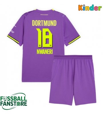 Borussia Dortmund Ethan Nwaneri #18 Replik 3rd trikot Kinder 2026-27 Kurzarm (+ Kurze Hosen)